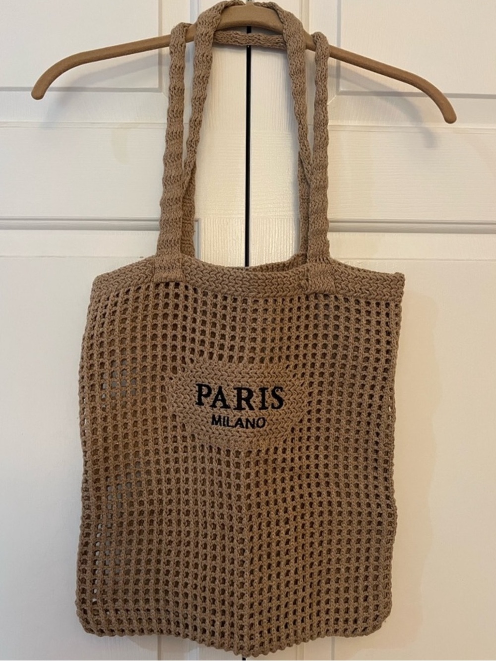 Paris Milano Woven Tote Bag in Tan NWT - Picture 5 of 9